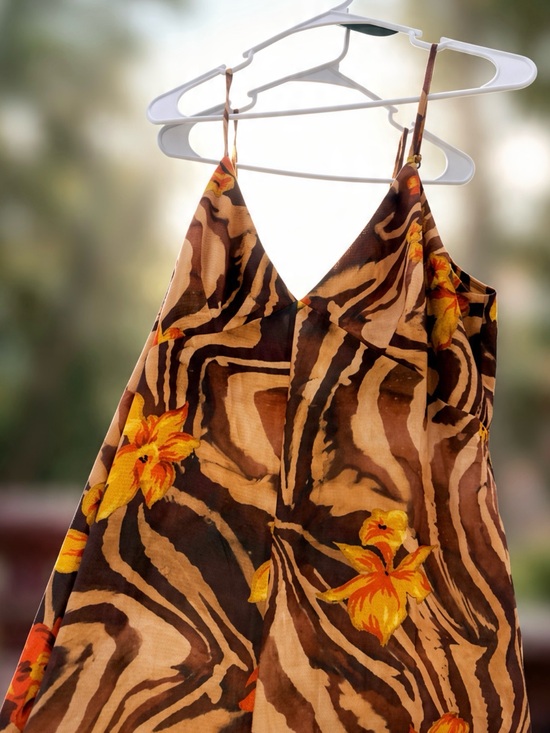 ASOS Tops - NWOT ASOS Brown Zebra-Print Floral camo wide leg jumpsuit